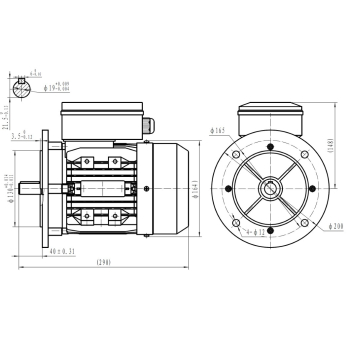 Silnik elektryczny jednofazowy 0,75kW 2800 obr/min. 80B5